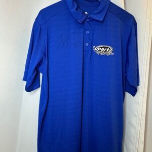 Holloway Copart Racing Polo Shirt Autographed Striped Golf Activewear Mens Large